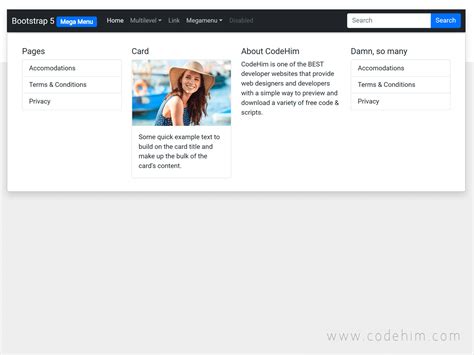 bootstrap 5 mega menu codepen